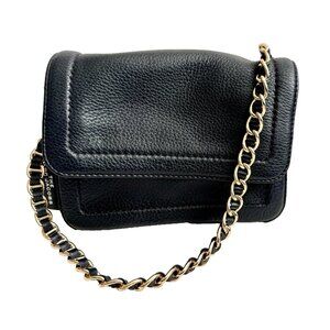 MARC JACOBS The CUSHION BAG Purse Black Leather Gold CHAIN Strap 6"x8"x3"